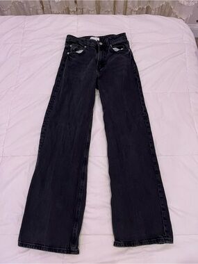H&M black wide leg jeans size 4